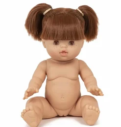 Gordi-Puppe Raphaëlle von Minikane mit braunen Schlafaugen.