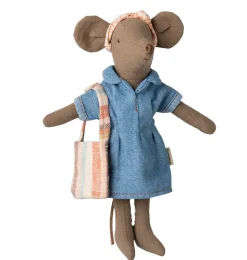 Maileg Bekleidungsset Mutter Maus / Jeanskleid + Tasche + Stirnband