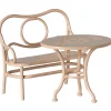 Maileg Café-Set für die Mäuse / blassrosa / Tisch mit Bank