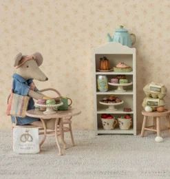 Maileg Café-Set für die Mäuse / blassrosa / Tisch mit Bank