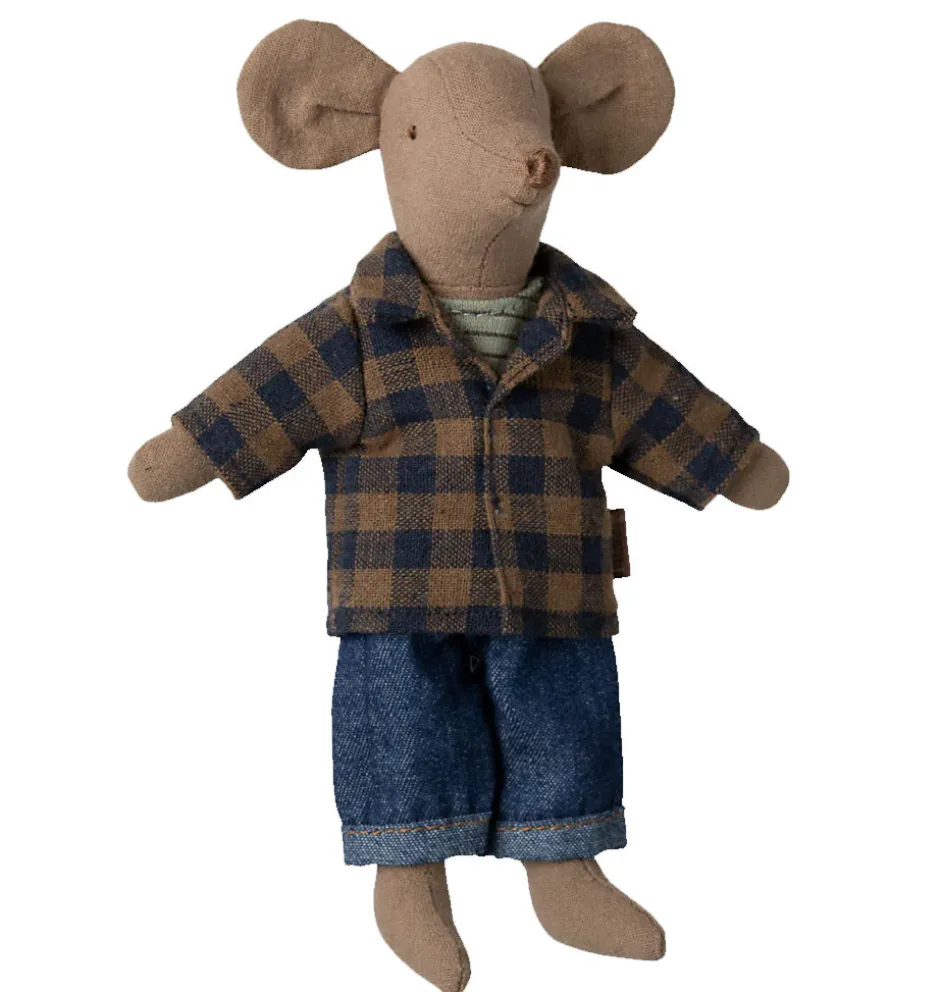 Maileg Kleidungsset Vater Maus / Kariertes Hemd und Jeans