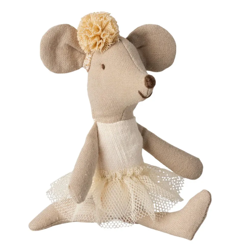 Maileg kleine Schwester Ballerina-Maus / gebrochenes Weiß