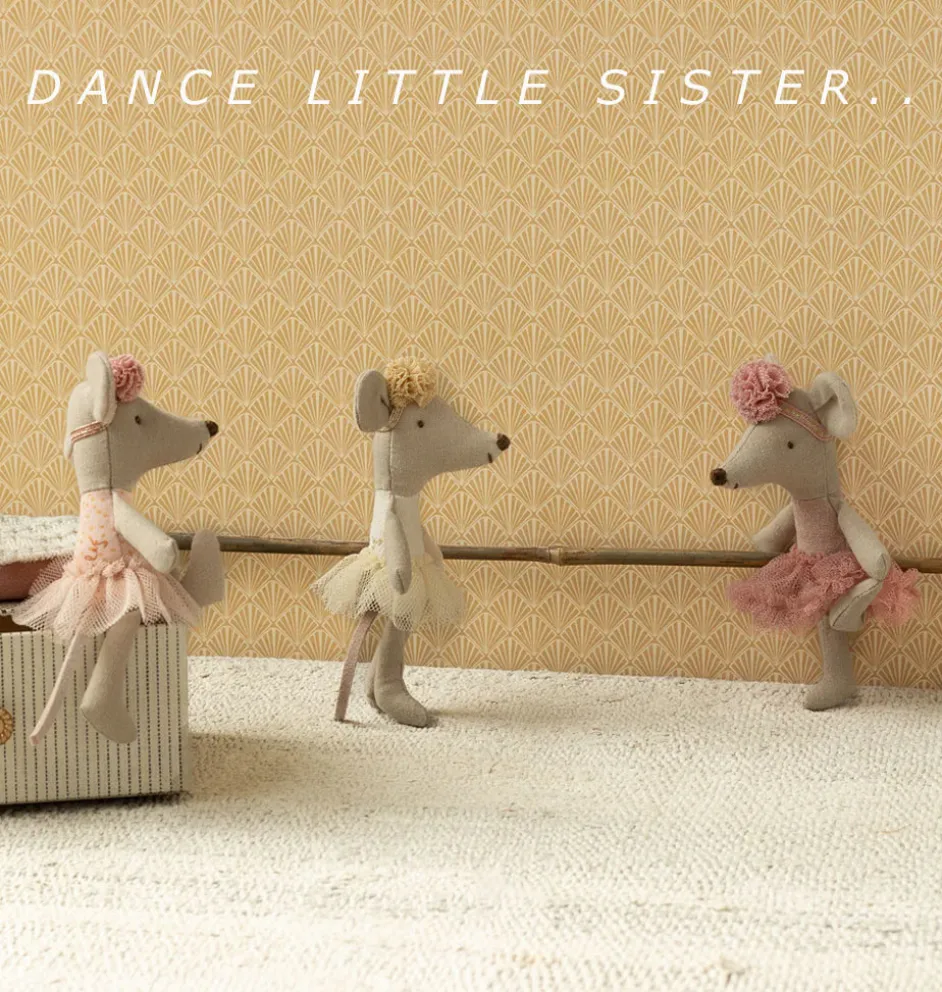 Maileg kleine Schwester Ballerina-Maus / gebrochenes Weiß