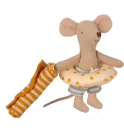 Maileg Strandmaus Kleiner Bruder mit Badekabine und Zubehör