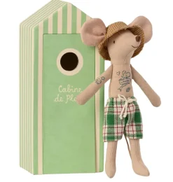 Maileg Strandmaus Papa in Cabin de Plage