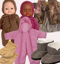 Mamamemo Schneeanzug / Skianzug grau für Gordi-Puppen