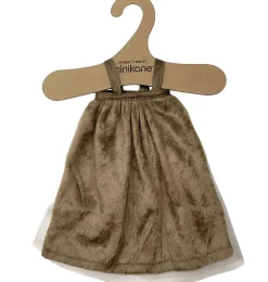 Minikane Amigas Puppenkleid Samt braun mit Minikane Kleiderbügel