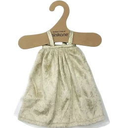 Minikane Amigas Puppenkleid Samt gold mit Minikane Kleiderbügel