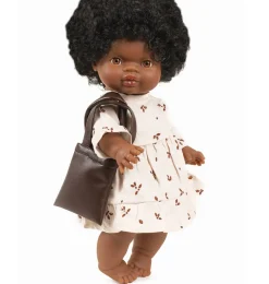 Minikane-Einkaufstasche aus braunem Kunstleder für Gordi-Puppen