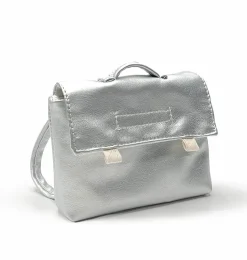 Minikane-Schultasche für die Gordi-Puppen / silbernes Kunstleder
