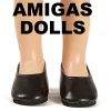 Schwarze Schuhe für die Amigas-Puppen